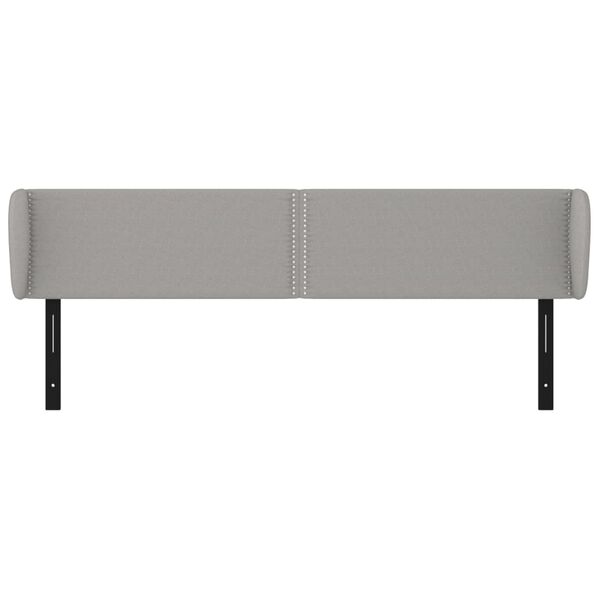 vidaXL T&ecirc;te de lit avec oreilles gris clair 183x23x78/88 cm tissu