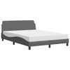 vidaXL Lit avec matelas Dover gris fonc&eacute; 120x200 cm tissu