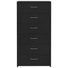 vidaXL Buffet avec 6 tiroirs Noir 50x34x96 cm Bois d'ingénierie
