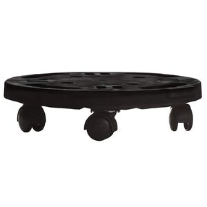 vidaXL Support sur roulettes pour plantes Diam&egrave;tre 30 cm Noir 170 kg