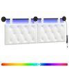 vidaXL T&ecirc;te de lit suspendue Avec lumi&egrave;re LED Blanc Tissu