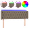 vidaXL T&ecirc;te de lit &agrave; LED Taupe 163x16x78/88 cm Tissu