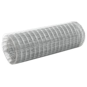 vidaXL Grillage pour voli&egrave;re acier galvanis&eacute; 10x0,5 m argent&eacute;