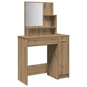 vidaXL Coiffeuse avec miroir ch&ecirc;ne artisanal 86,5x35x136 cm