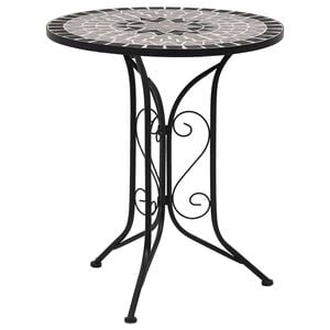 vidaXL Table de bistro mosa&iuml;que Gris 60 cm C&eacute;ramique