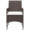 vidaXL Ensemble &agrave; manger de jardin et coussins 5 pcs Marron