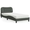 vidaXL Lit avec matelas Hvar gris fonc&eacute; 90x200 cm tissu