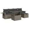 vidaXL Salon de jardin 6 pcs avec coussins gris r&eacute;sine tress&eacute;e