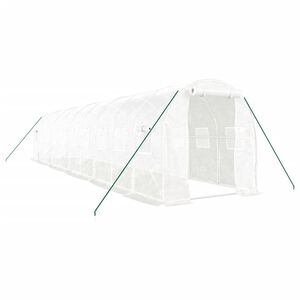 vidaXL Serre avec cadre en acier blanc 20 m&sup2; 10x2x2 m