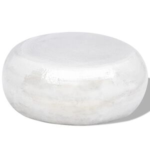 vidaXL Table basse martel&eacute;e en aluminium Argent&eacute;