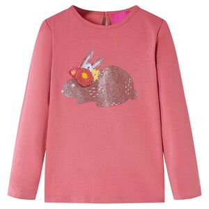 T-shirt enfants &agrave; manches longues rose vieux 116