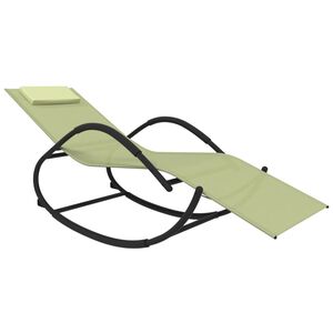 vidaXL Chaise longue &agrave; bascule cr&egrave;me acier et textil&egrave;ne