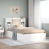 vidaXL Cadre de lit sans matelas blanc 135x190 cm bois de pin massif