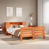 vidaXL Cadre de lit sans matelas cire marron 135x190cm bois pin massif