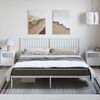 vidaXL Cadre de lit m&eacute;tal sans matelas et t&ecirc;te de lit blanc 183x213 cm
