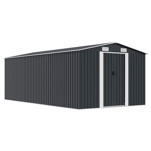 vidaXL Abri de jardin 257x489x181 cm M&eacute;tal Anthracite