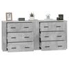 vidaXL Buffets 2 pcs gris b&eacute;ton bois d'ing&eacute;nierie