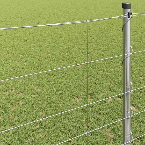vidaXL Cl&ocirc;ture de prairie Argent&eacute; 50 x 1,4 m Acier galvanis&eacute;
