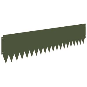 vidaXL Bordure de Pelouse 10 pc 103 x 25 cm Acier Vert olive