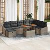 vidaXL Ensemble de canap&eacute; de jardin 9 pcs Gris polyrotin