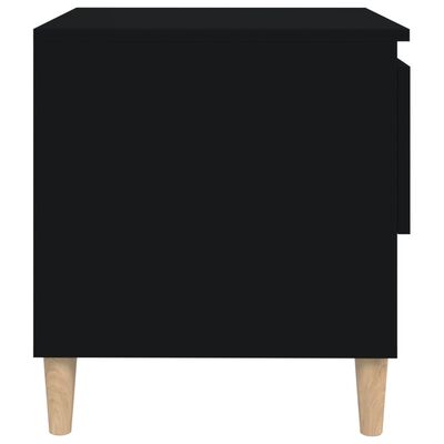 vidaXL Table de chevet Noir 50x46x50 cm Bois d’ingénierie
