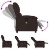 vidaXL Fauteuil de massage inclinable Marron fonc&eacute; Tissu