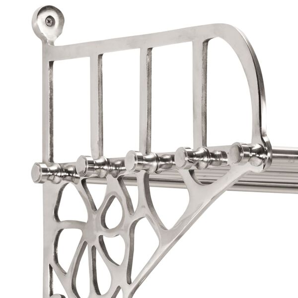 vidaXL Porte-bagages avec cintres mural aluminium