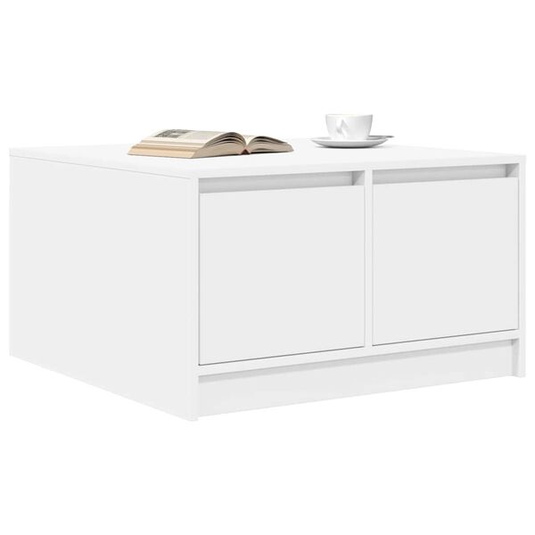 vidaXL Table basse avec tiroirs blanc 70,5x70x40 cm