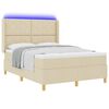 vidaXL Lit &agrave; ressorts avec matelas Cr&egrave;me 160 x 200 cm tissu