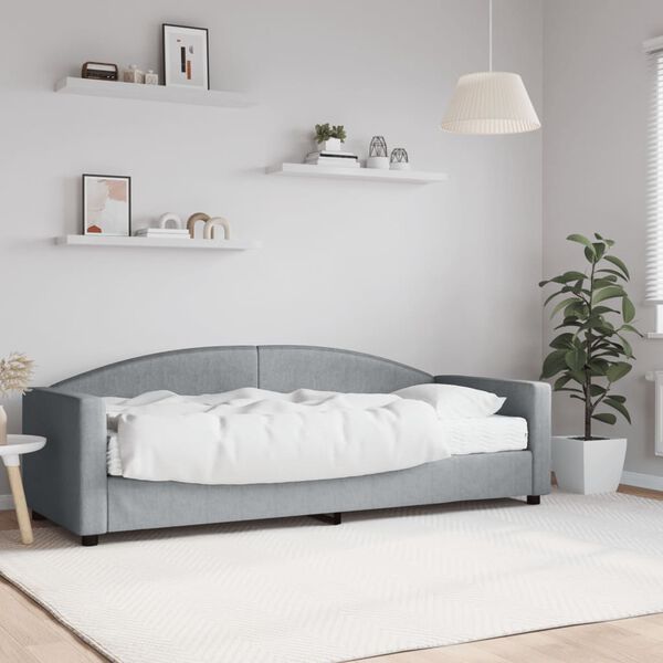 vidaXL Lit de jour avec matelas gris clair 80x200 cm tissu