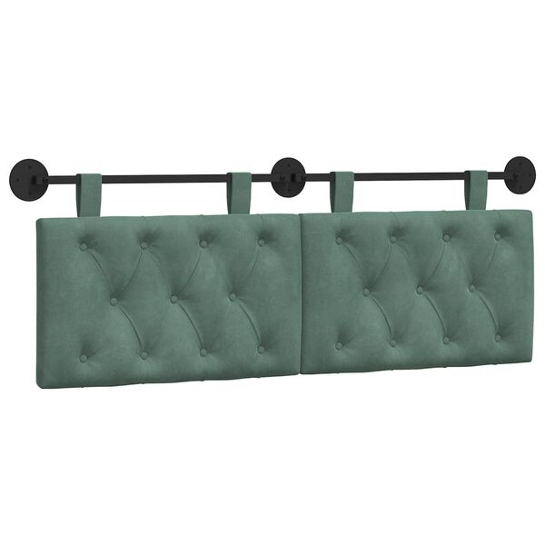 vidaXL T&ecirc;te de lit suspendue Vert Mer 130 x 55 x 7 cm Velours