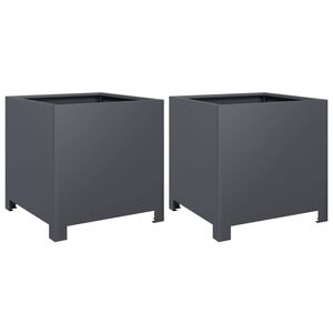 vidaXL Jardini&egrave;res 2 pcs anthracite 40x40x40 cm acier