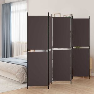 vidaXL Cloison de s&eacute;paration 5 panneaux Marron 250x180 cm Tissu