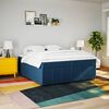 vidaXL Sommier &agrave; lattes de lit avec matelas Bleu 200x200 cm Tissu