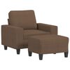 vidaXL Fauteuil avec repose-pied Marron 60 cm Tissu