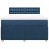 vidaXL Sommier &agrave; lattes de lit avec matelas Bleu 160x200 cm Tissu