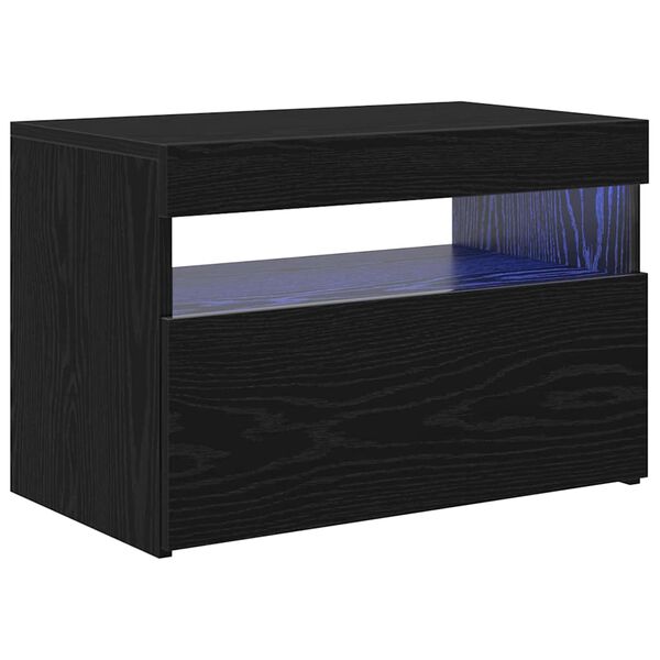 vidaXL Meuble TV Ch&ecirc;ne noir 60 x 35 x 40 cm Bois d'ing&eacute;nierie