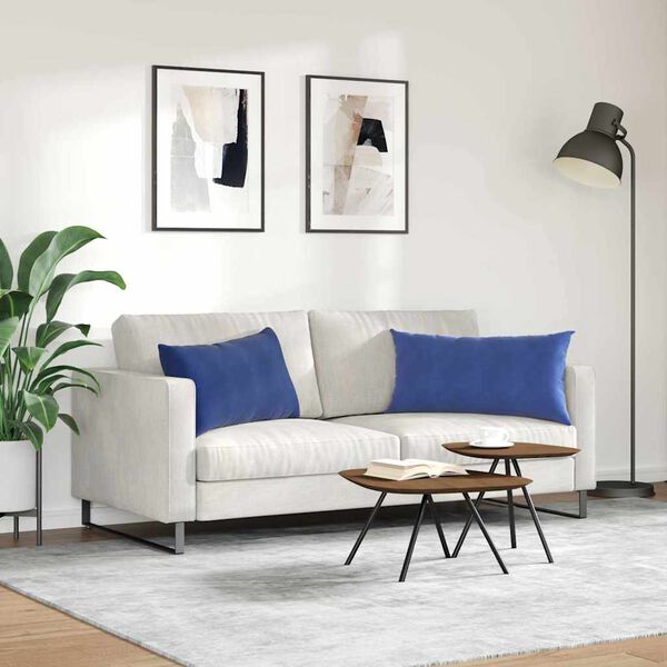 vidaXL Coussins de canap&eacute; 2 pcs Bleu police 80 x 40 cm