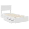 vidaXL Lit de Rangement Blanc 90 x 200 cm Bois d'ing&eacute;nierie