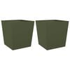 vidaXL Jardini&egrave;res 2 pcs vert olive 50x50x50 cm acier