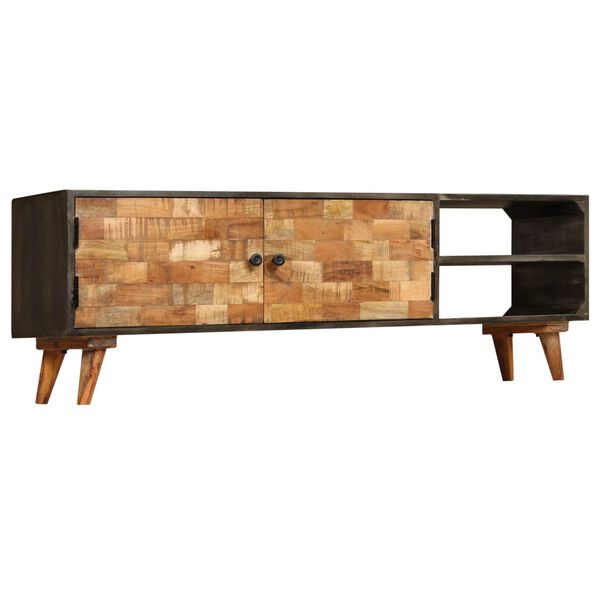 vidaXL Meuble TV Bois de manguier massif 140 x 30 x 45 cm