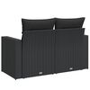 vidaXL Canap&eacute; de jardin avec coussins 2 places en polyrotin noir