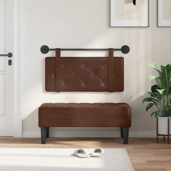 vidaXL T&ecirc;te de lit suspendue Montage mural Marron 80 cm Simili cuir