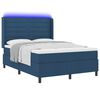 vidaXL Lit &agrave; ressort LED avec matelas Bleu 160 x 200 cm tissu