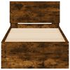 vidaXL Cadre de lit sans matelas avec t&ecirc;te de lit ch&ecirc;ne fum&eacute; 90x200 cm