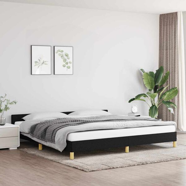vidaXL Cadre de lit sans matelas noir 200x200 cm tissu