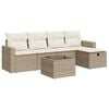 vidaXL Salon de jardin avec coussins 6 pcs beige r&eacute;sine tress&eacute;e