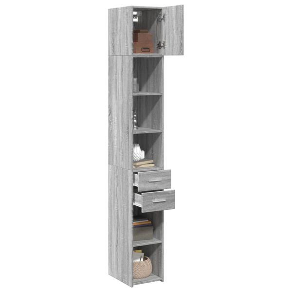 vidaXL Armoire de rangement mince sonoma gris 30x42,5x225 cm