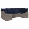 vidaXL Ensemble de canap&eacute; de jardin 6 pcs Gris et bleu marine