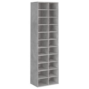 vidaXL Armoire &agrave; chaussures gris b&eacute;ton 54x34x183 cm bois d'ing&eacute;nierie